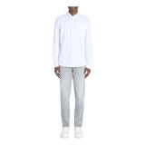Regular Stretch Cotton Pique Shirt - White