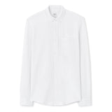 Regular Stretch Cotton Pique Shirt - White