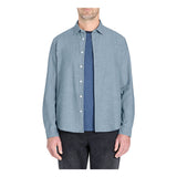 Regular-Fit 100% Cotton Chambray Shirt - Blue