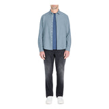 Regular-Fit 100% Cotton Chambray Shirt - Blue