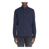 Regular Stretch Cotton Pique Shirt - Navy