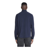 Regular Stretch Cotton Pique Shirt - Navy
