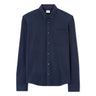 Regular Stretch Cotton Pique Shirt - Navy