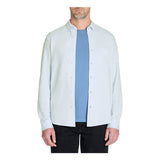 Regular Stretch Cotton Pique Shirt - Light Blue