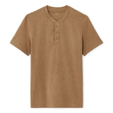 100% Cotton Straight Neck T-Shirt - Brown