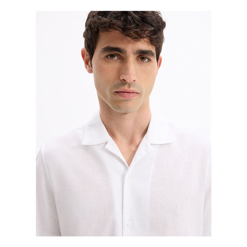 Regular Linen And Cotton Shirt - White