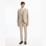 Slim Stretch Suit Jacket - Beige