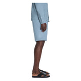100% Linen Bermuda Shorts - Blue