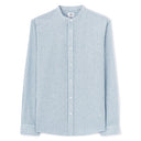 Regular Striped Linen And Cotton Shirt - Blue