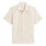 Regular Striped Linen And Cotton Shirt - Beige