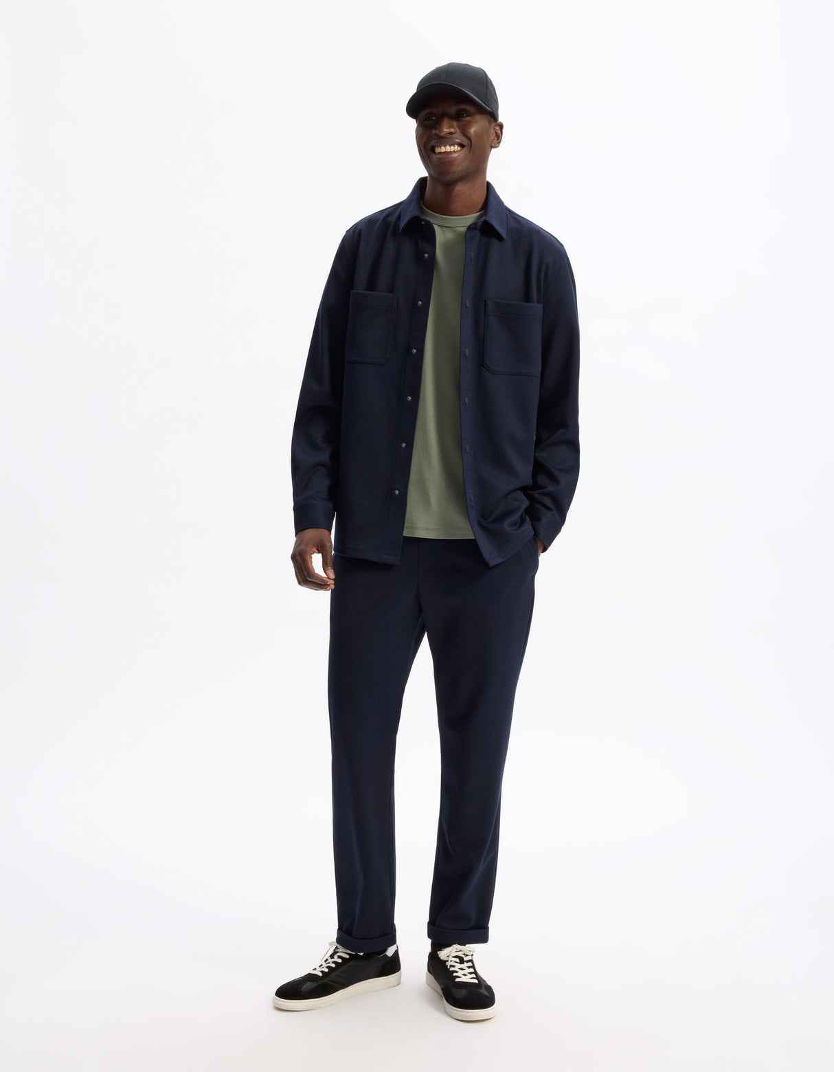 Textured Overshirt With 2 Pockets