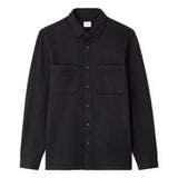 Textured 2-Pocket Overshirt - Black