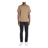 100% Cotton Crew Neck Straight T-Shirt - Taupe