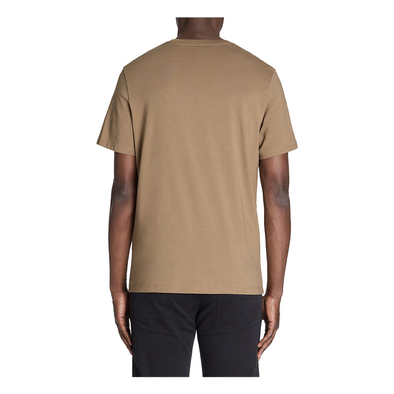 100% Cotton Crew Neck Straight T-Shirt - Taupe