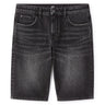 Stretch Cotton Denim Bermuda Shorts - Black