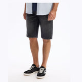 Stretch Cotton Denim Bermuda Shorts - Black