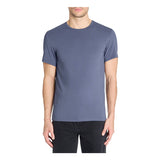 Slim Round-Neck T-Shirt In Stretch Cotton - Gray Blue