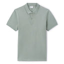 Straight Pique Polo Shirt 100% Cotton - Gray Green