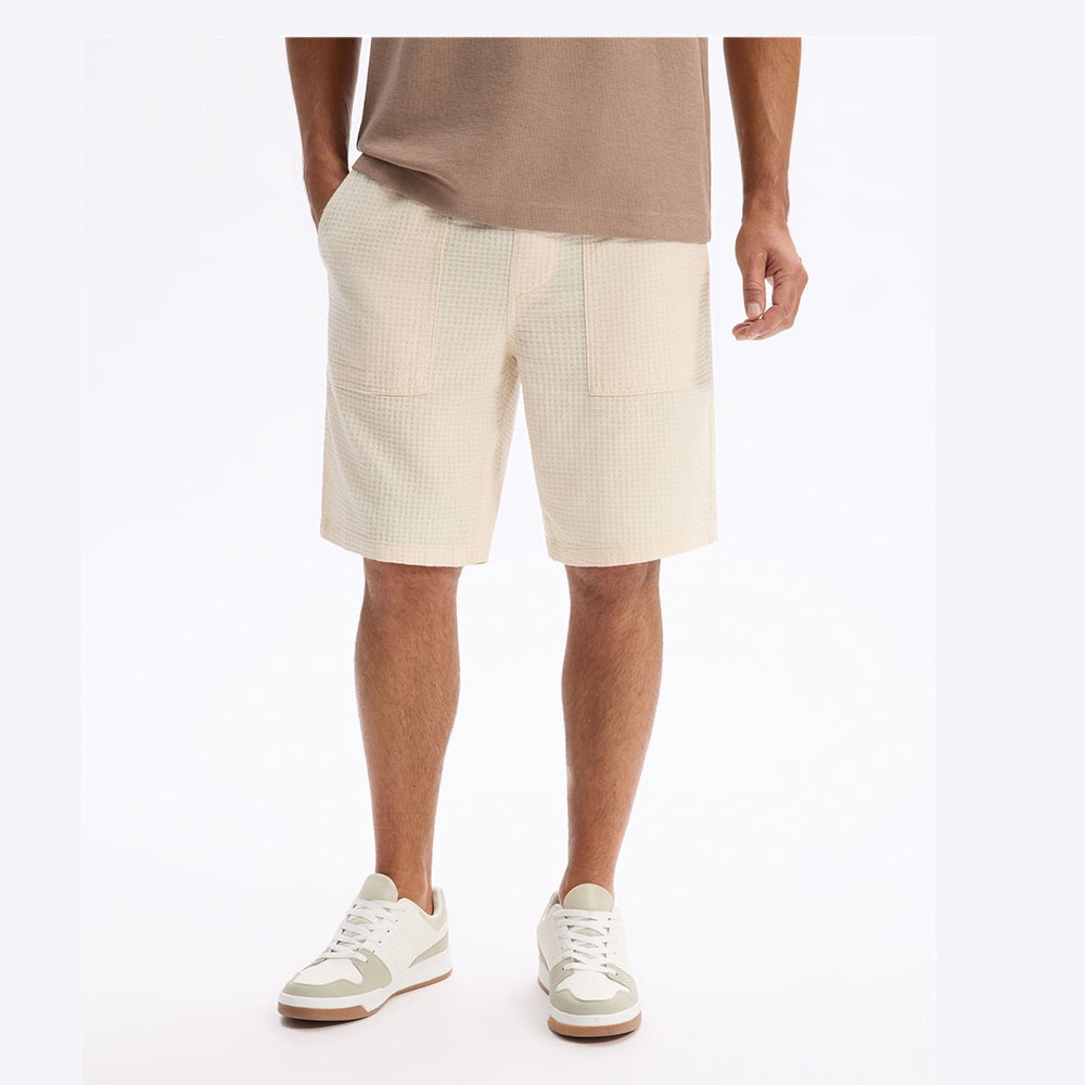 100% Cotton Bermuda Shorts - Beige