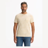 Straight Round Neck T-Shirt 100% Cotton - Beige