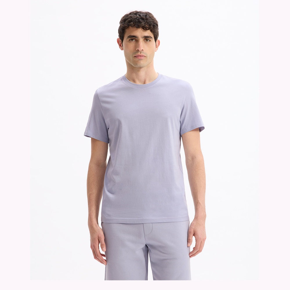 100% Cotton Crew Neck Straight T-Shirt - Lavender