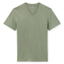 Straight V-Neck T-Shirt 100% Cotton - Green