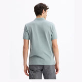 Straight Pique Polo Shirt 100% Cotton - Verdigris