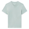 T-Shirt Straight Col V 100% Coton - Light Green