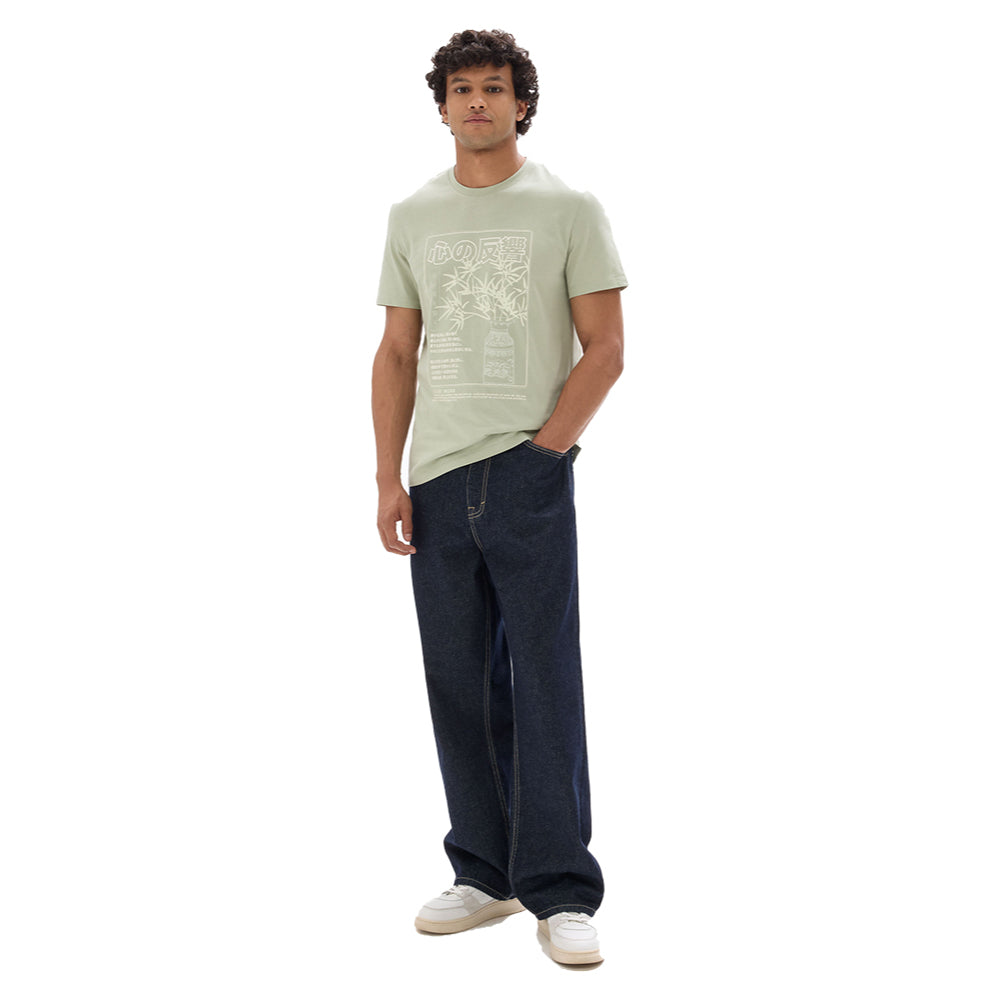Regular Crew Neck T-Shirt Asian Print