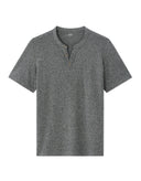 Regular Tunisian-Collar Blended T-Shirt