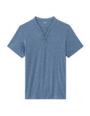 Regular Tunisian-Collar Blended T-Shirt