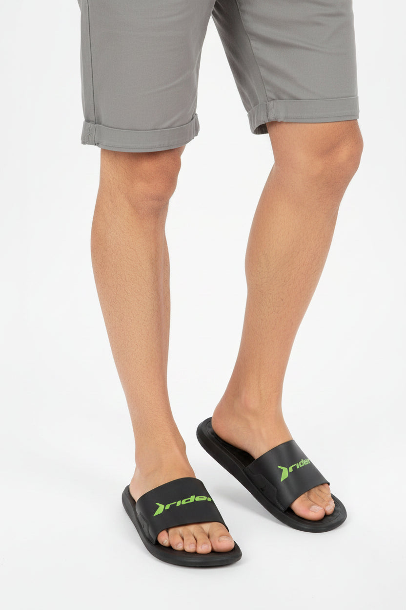 Rider Step Slide Ad For Men, Black&Green12265 -SLM69