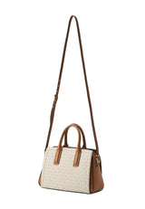 MICHAEL KORS LAILA SATCHEL - Handbag - vanilla/acorn MK79