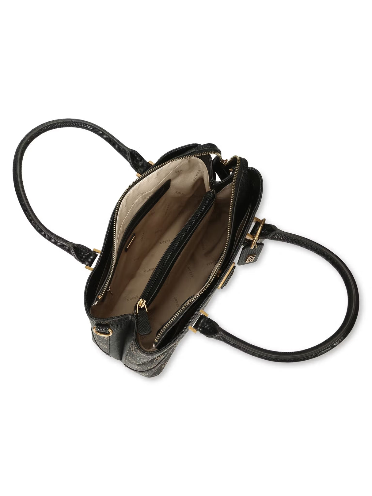 GUESS Coal Printed Nell Logo Satchel Bag GB538
