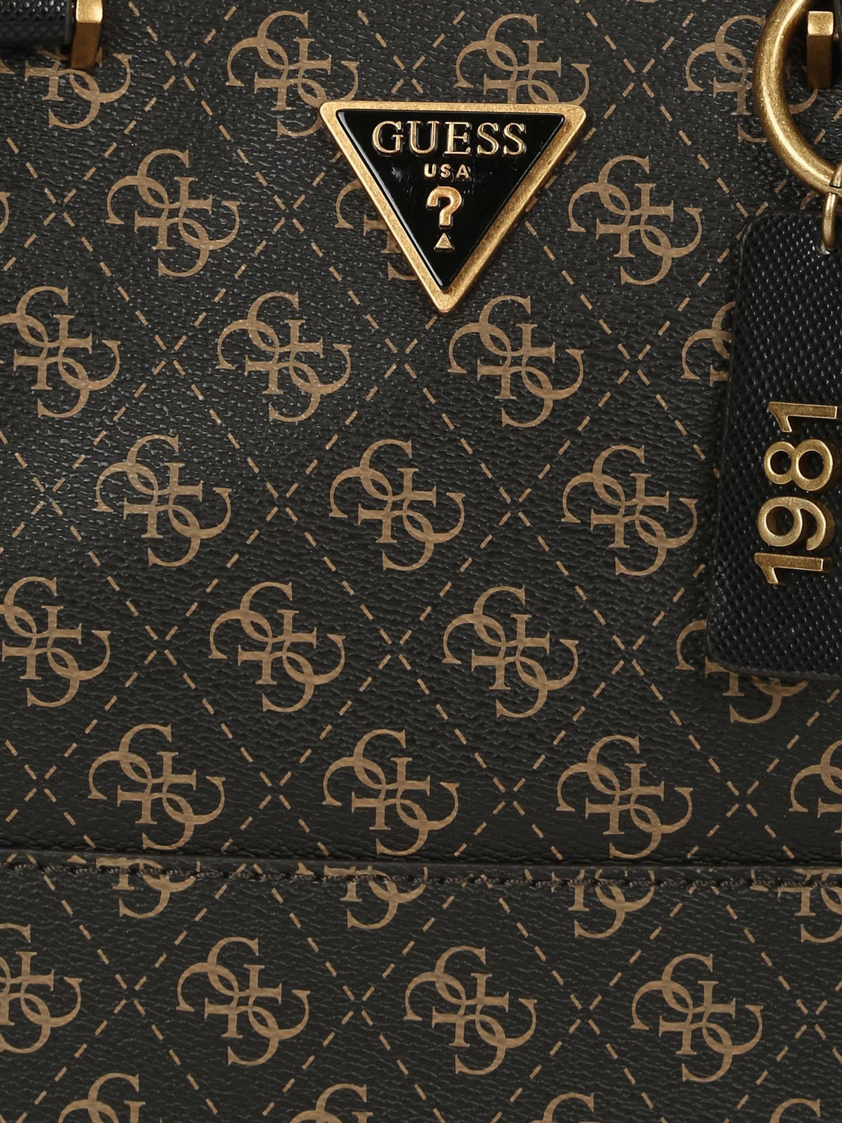 GUESS Coal Printed Nell Logo Satchel Bag GB538