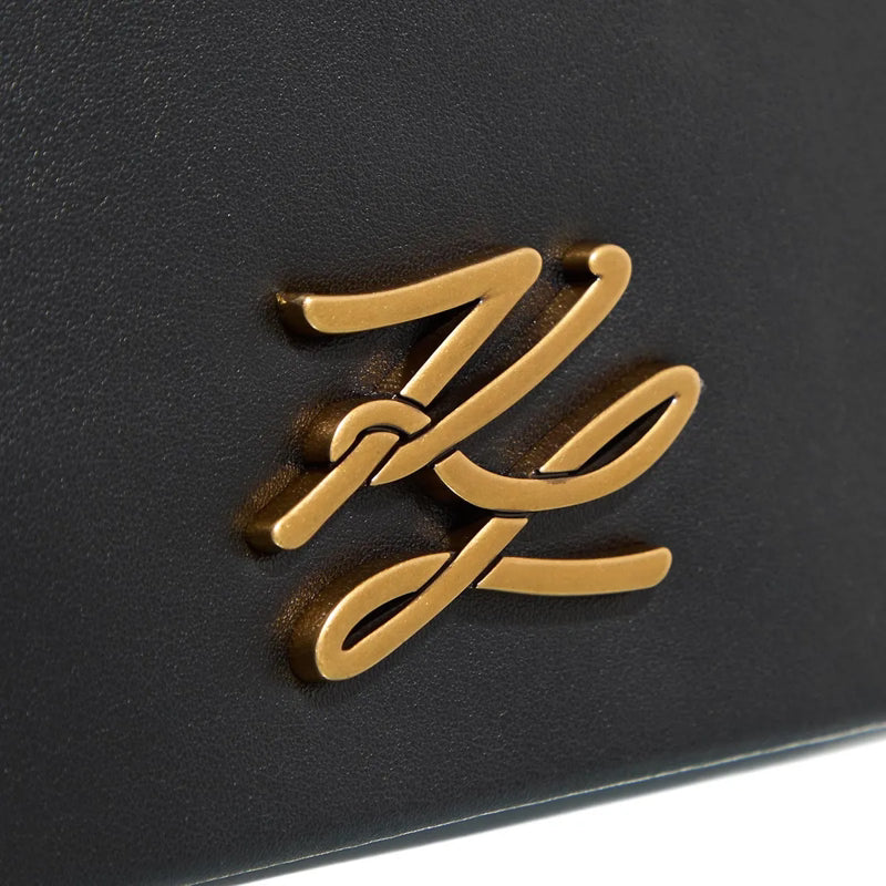 KARL LEGERFELD K/Autograph Sm Crossbody Black/Gold KB49
