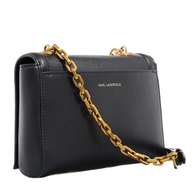 KARL LEGERFELD K/Autograph Sm Crossbody Black/Gold KB49