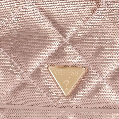 GUESS Sequinned Embellished Structured Shoulder Bag with Quilted Detail BAG - METALLIC - GB6 - Runner