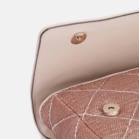 GUESS Sequinned Embellished Structured Shoulder Bag with Quilted Detail BAG - METALLIC - GB6 - Runner