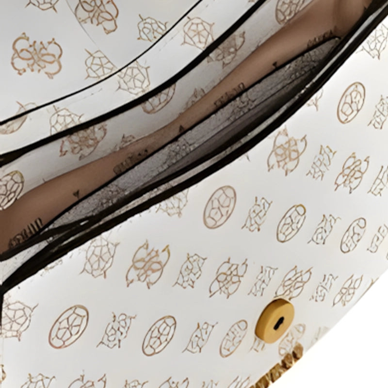 Guess Kuba Tri Compartment Flap  bag-WHITE-