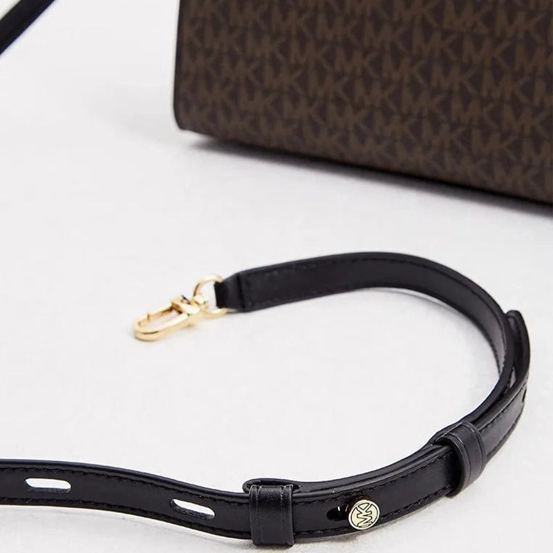 MICHAEL KORS Carmen large logo and leather - BROWN- MK4