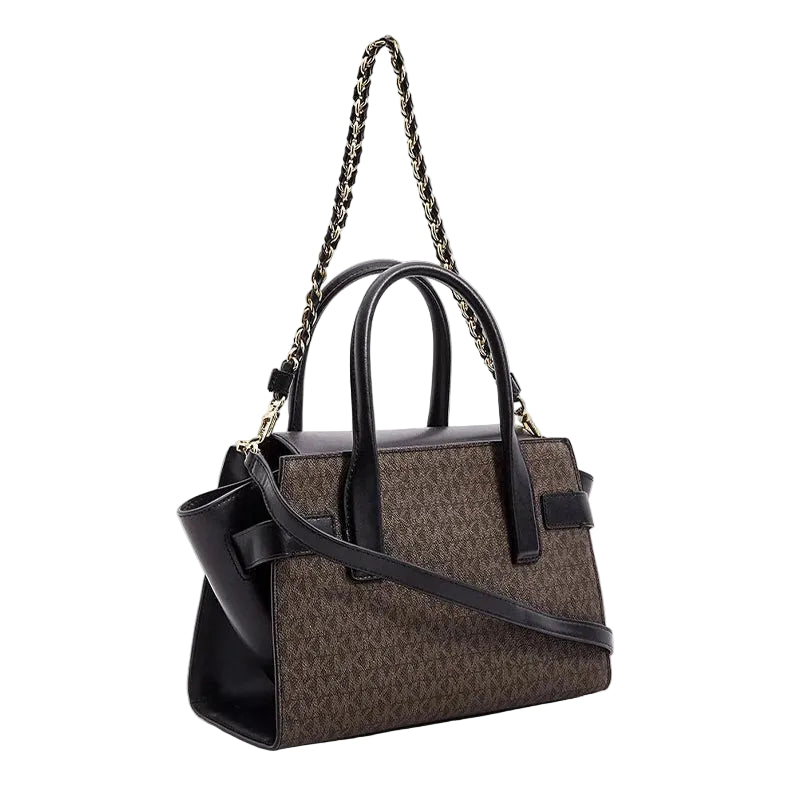 MICHAEL KORS Carmen large logo and leather - BROWN- MK4