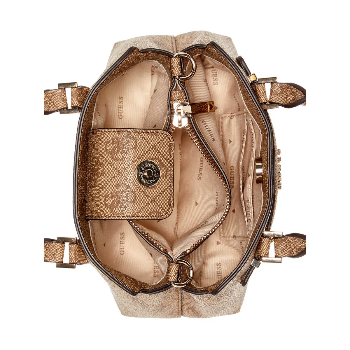 GUESS Latte Logo Printed Katya Mini Crossbody Bag GB551