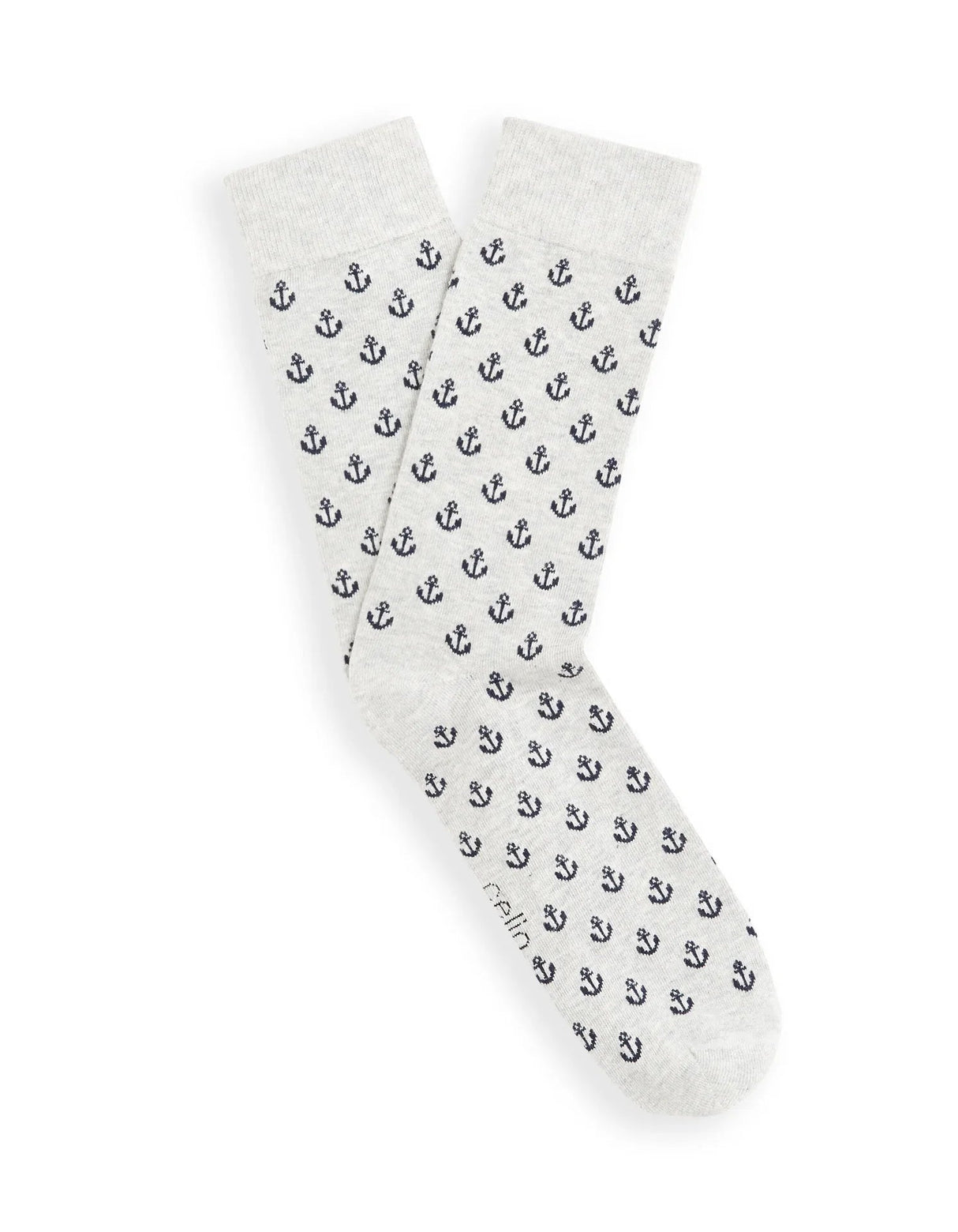 Anchor Pattern Knee - High Socks - Heather Gray - Runner