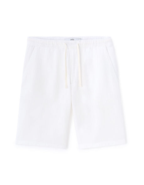 Bermuda shorts 100% cotton gauze - white - Runner
