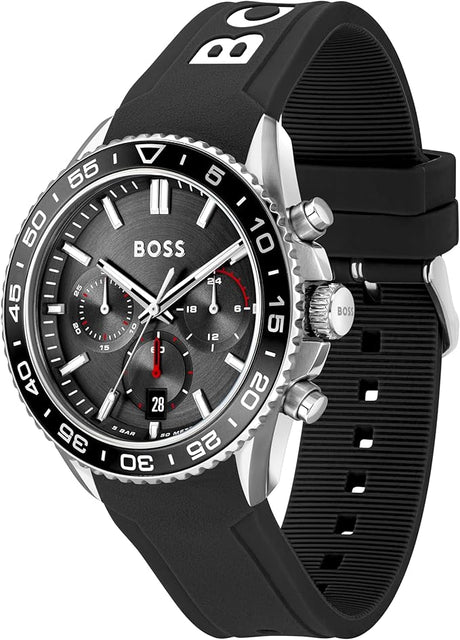 BOSS Chronograph Quartz Watch for Men Runner Collection with Silicone Strap - 1514141 1514157 BBM56 - Runner