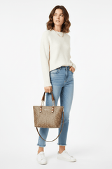 Calvin Klein Monogram Tote Bag Small Handbag Women CB108 - Runner