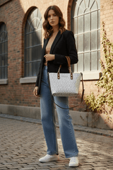 Calvin Klein Monogram Tote Bag Small Handbag Women CB109 - Runner