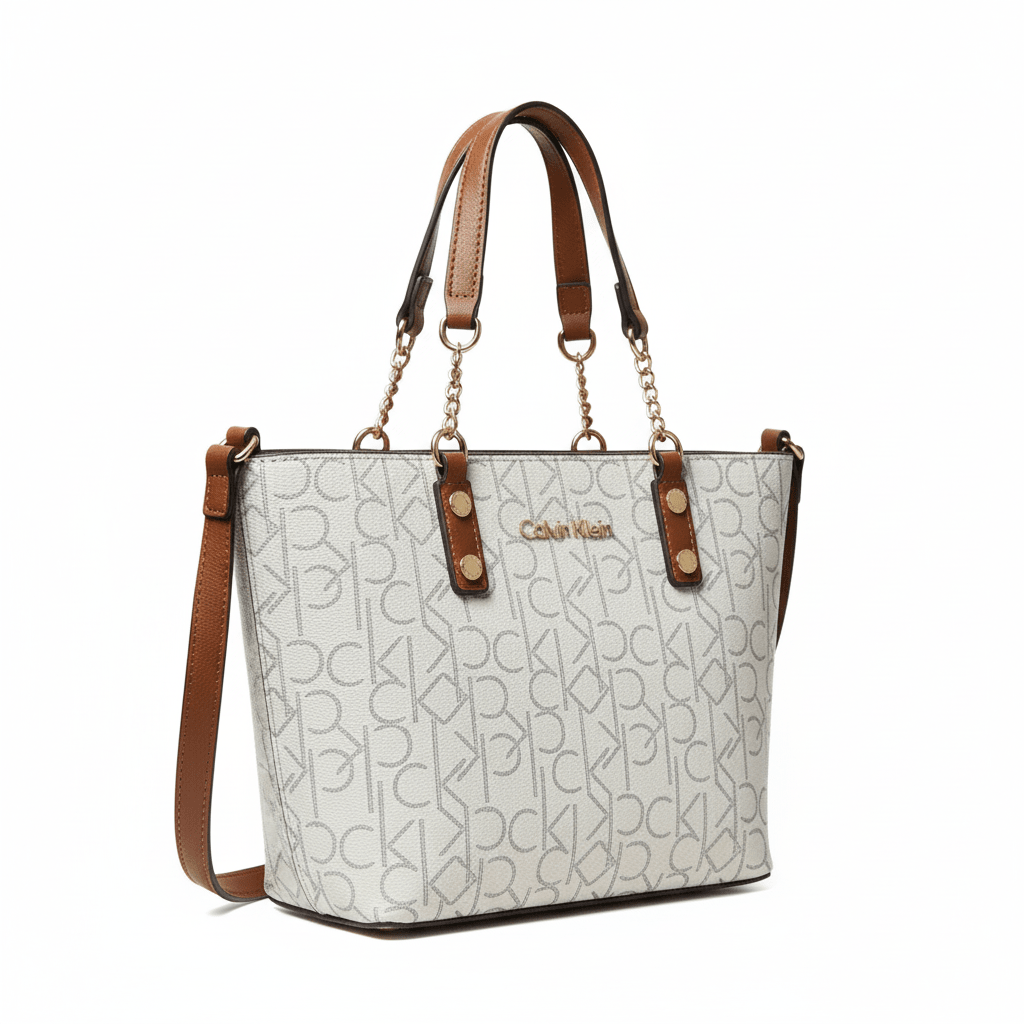 Calvin Klein Monogram Tote Bag Small Handbag Women CB109 - Runner