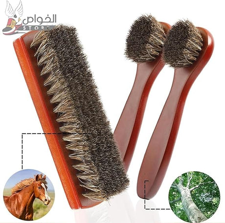 CASABLANCA 100% Horsehair Shoe Brush + Free Plastic Shoe Horn C1 - Runner